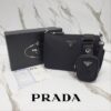 프라다 리나일론 및 사피아노 가죽 숄더백
