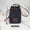 미우미우 로고 데님 버킷백