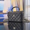 샤넬 탑핸들 베니티백 램스킨 블랙 금장 AP2199
