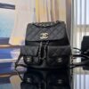 샤넬 듀마백팩 미듐 캐비어 블랙 금장 AS3860