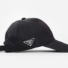 프라다 삼각로고 캡모자(블랙)