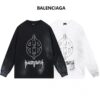 발렌시아가 24SS 메탈 록 방패 더블B 핸드프린팅 긴팔티셔츠