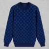 루이비통 블루 모노그램 자카드 울 니트 풀오버