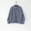 미우미우 25 깅엄 체크 라이트 블루종 자켓
