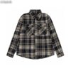 크롬하츠 레더 크로스 플란넬 체크 셔츠