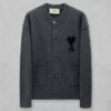 아미 드 꾀희 블랙 하트 펠트 메리노 울 라운드 가디건