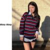 미우미우 스트라이프 카라 니트스웨터