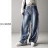 발렌시아가 밴딩 라인데님팬츠