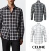 셀린느 레터링 백로고 체크 셔츠