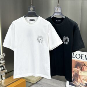 크롬하츠 빈티지 스모크 홀스슈 스틸 올자수 로고 숏 슬리브 티셔츠