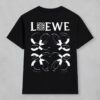 로에베 블랙 앤 화이트 아나그램 백 로고 숏 슬리브 티셔츠