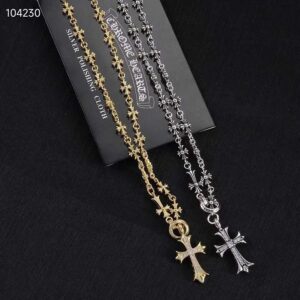 크롬하츠 타이니 CH 크로스 파베 세팅 네크리스 (Gold / Silver)