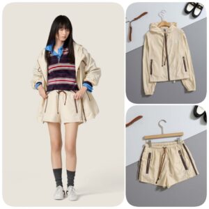 미우미우 [ Miu ] 수입 테크니컬 블루종 재킷 & 테크니컬 소재 쇼츠