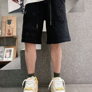 크롬하츠 홀스슈 크로스 패치 스웻 하프팬츠