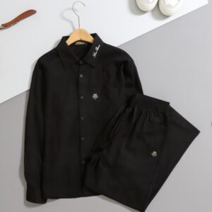 로로피아나 [ LORO ] 엠블럼 로고 패치 린넨 셔츠 & 팬츠 SET