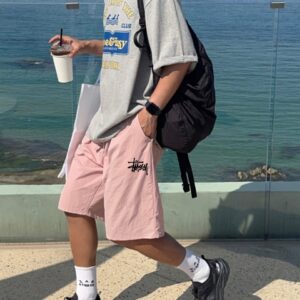 스투시 자수로고 원턱 버뮤다 쇼츠