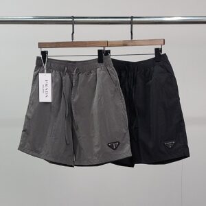 프라다 로고와펜 메탈 나일론 5부 팬츠