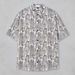 디올 옴므 Roberto 립 패턴 시어서커 루즈핏 숏 슬리브 셔츠