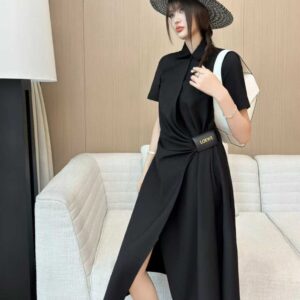 로에베 [ L*EWE ] 수입 모직 랩 드레스 -네이비