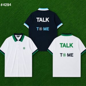 지포어 남성 "Talk Birdie To Me" 투톤 반팔 카라티