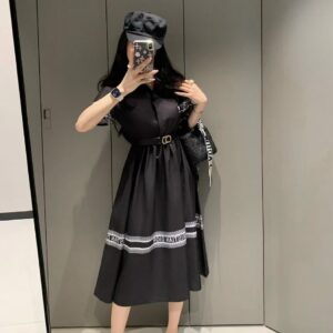 디올 플레어 미디 셔츠 드레스
