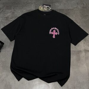 크롬하츠 핑크 로고 반팔티