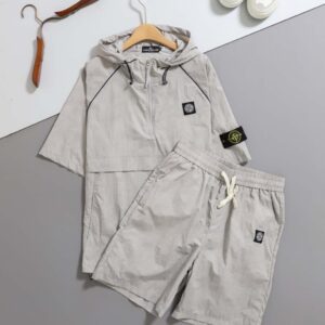 스톤아일랜드 [ S.T ] 사각 콤파스 패치 아노락 & 하프팬츠 SET