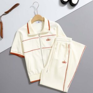알로 요가 [ al* ] 수입 반팔 트랙 자켓 & 와이드 레그 트랙 팬츠 set