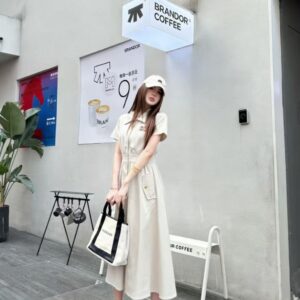미우미우 [ miu ] 수입 허리 밴딩 집업 원피스